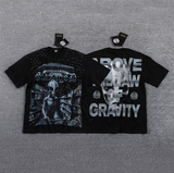 GLAZAGOD Above the Law of Gravity Alien Graphic T-Shirt