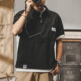 #MS-SJ-Q1-6031# American workwear collared short-sleeved T-shirt