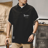 #MS-SJ-Q1-6031# American-style thin workwear lapel short-sleeved T-shirt