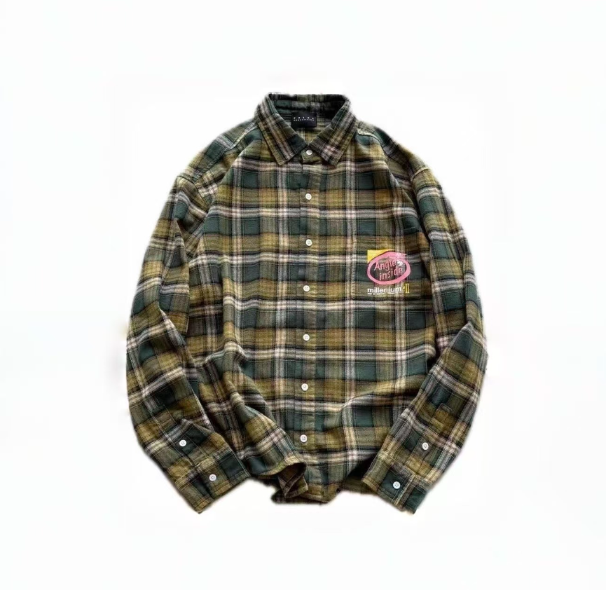 False Perception Angle Inside Plaid Flannel Shirt