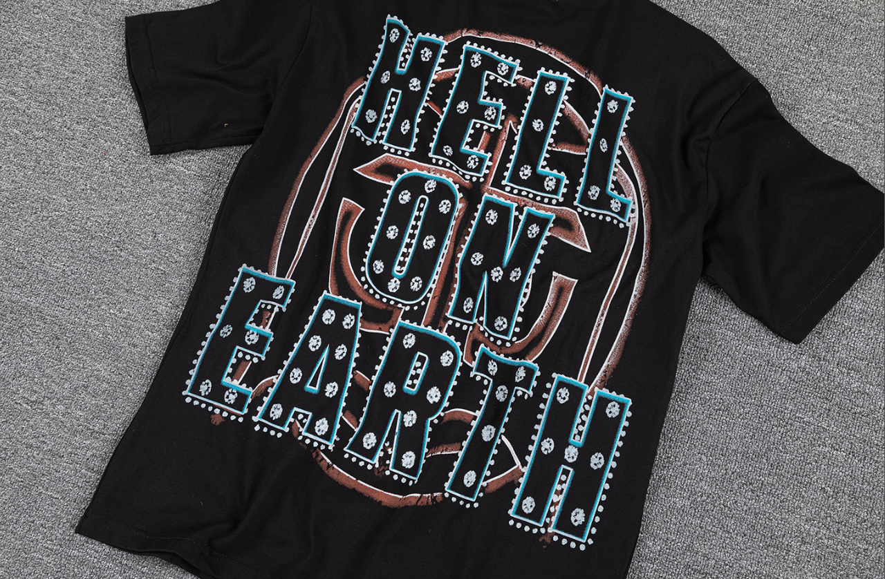 GLAZAGOD 2000 Rhinestone Cosmic Graphic T-Shirt
