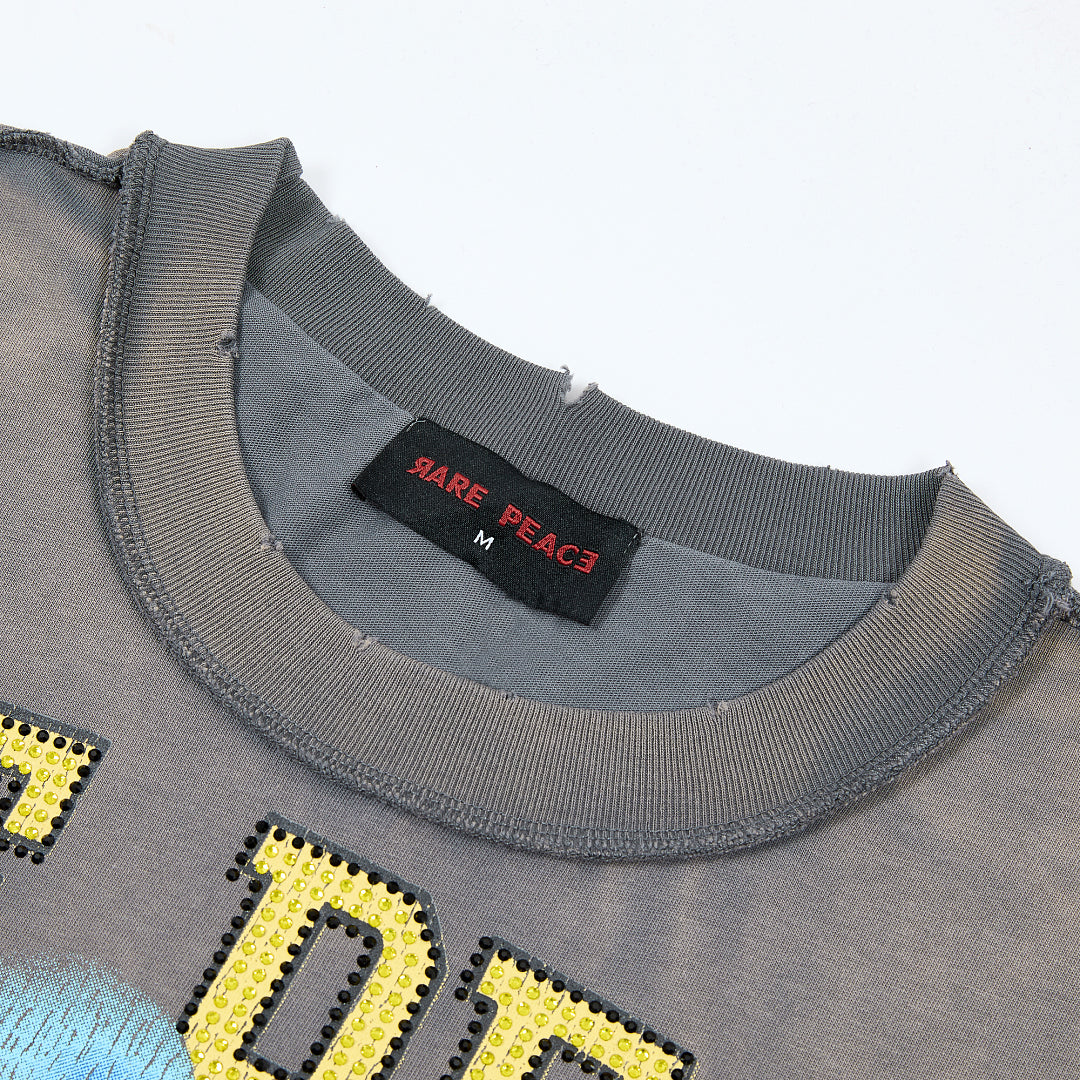 Rare Peace Never Mind The Dark Age 2.0 SOS The End of an Era Crop Tee - Cream