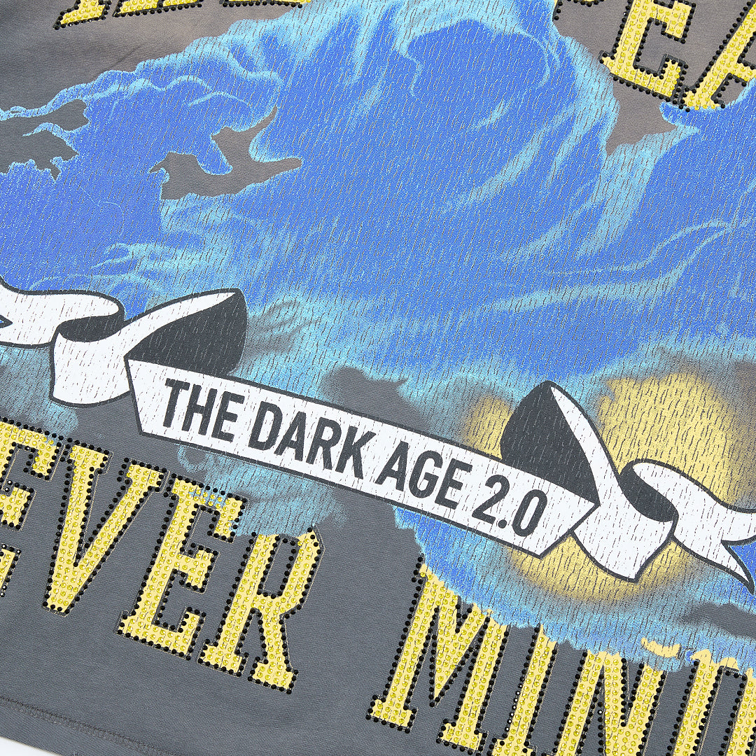 Rare Peace Never Mind The Dark Age 2.0 SOS The End of an Era Crop Tee - Cream