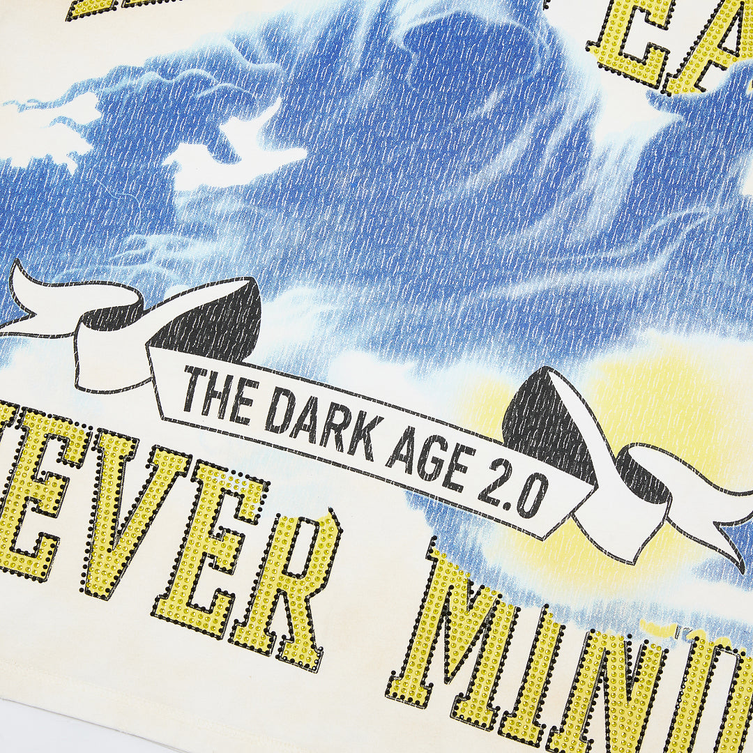 Rare Peace Never Mind The Dark Age 2.0 SOS The End of an Era Crop Tee - Cream