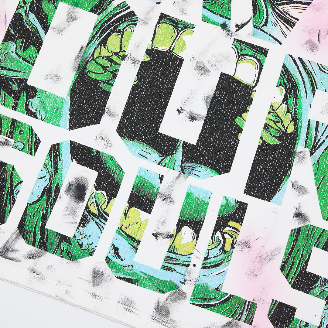 Rare Peace Enraged Save Our Souls Monster Screaming Crop Tee - Tie Dye White Pink