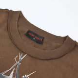 Rare Peace America First Jesus Crown of Thorns Sorry for the Rest of the World Crop Tee - Brown