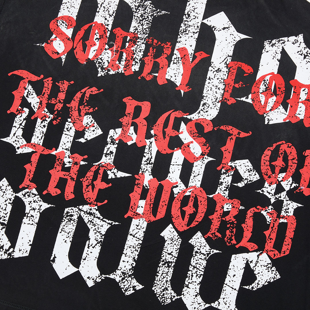 Rare Peace America First Jesus Crown of Thorns Sorry for the Rest of the World Crop Tee - Brown
