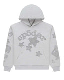 Sp5der Beluga Rhinestone Hoodie Heather Grey