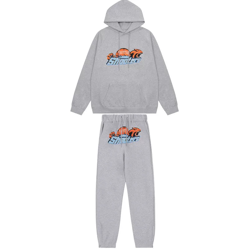American tide trapstar blue gray tiger head gradient towel embroidered men's and female couple sweater trousers casual set (5)