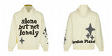 Broken Planet Alone But Not Lonely Cream Oversized Graphic Hoodie