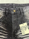 Vale Forever Rhinestone Washed Distressed Jeans
