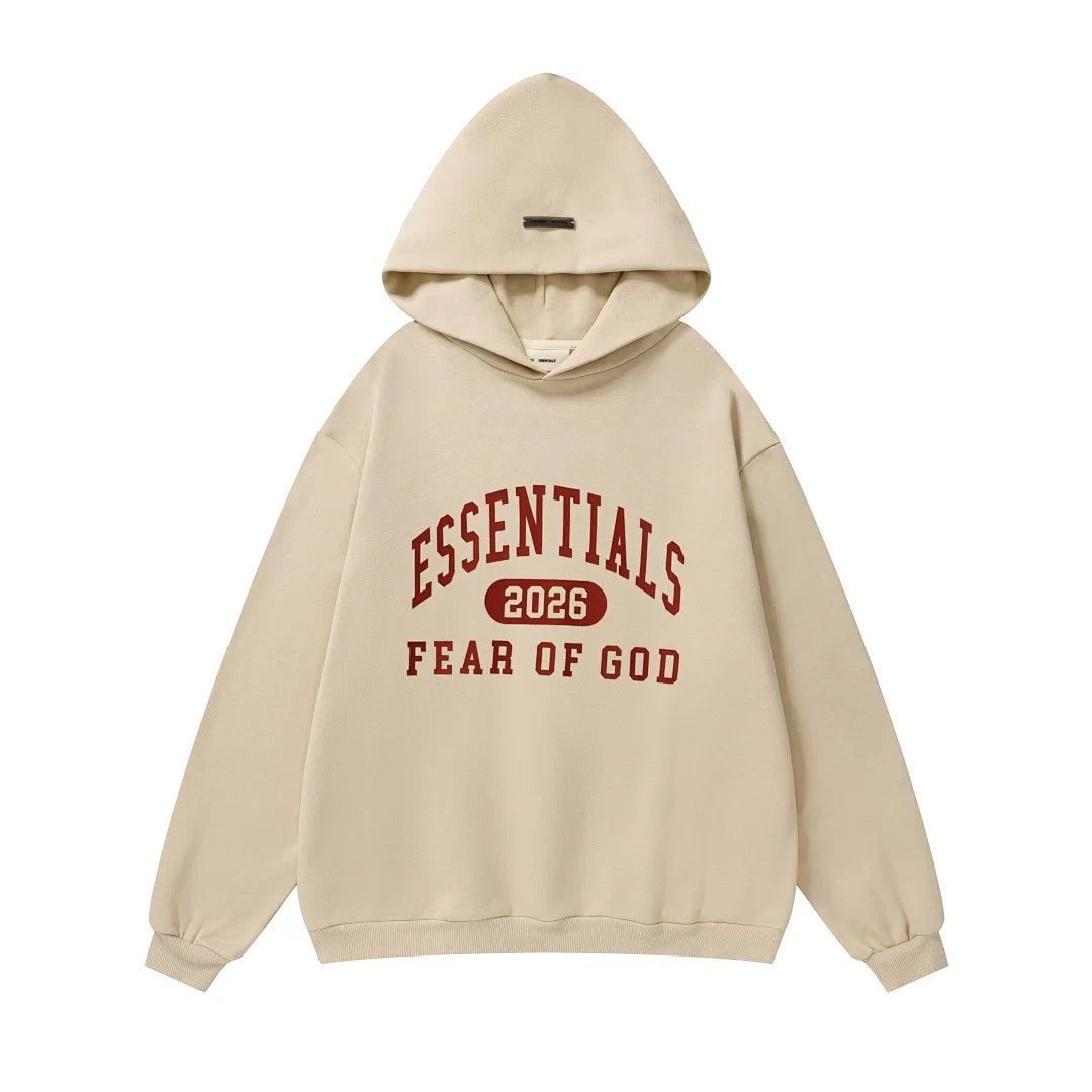 FOG ESSENTIALS American High Street Trendy Brand Sports and Leisure Spring and Autumn Pure Cotton Woolen Hoodie Pants Set for Men (3)