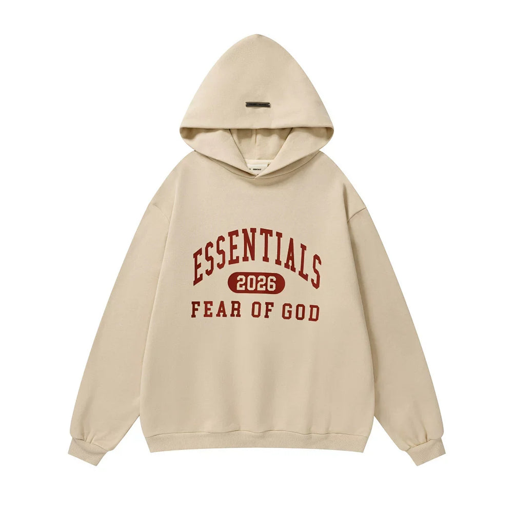 FOG ESSENTIALS American High Street Trendy Brand Sports and Leisure Spring and Autumn Pure Cotton Woolen Hoodie Pants Set for Men (3)