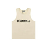 FOG short sleeved FEAR OF GOD double line ESSENTIALS chest letter sleeveless vest base shirt men's T-shirt (2)