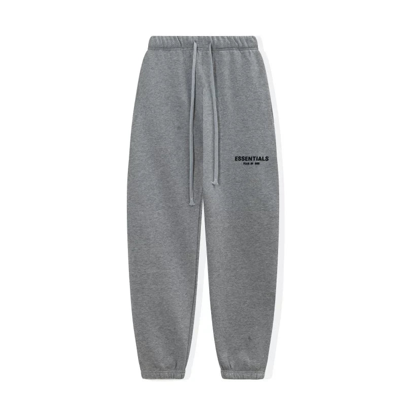 FOG ESSENTIALS Fashion High Street Letter Plush Autumn/Winter Casual Plush Hooded Sweatshirt Pants Set for Men (6)