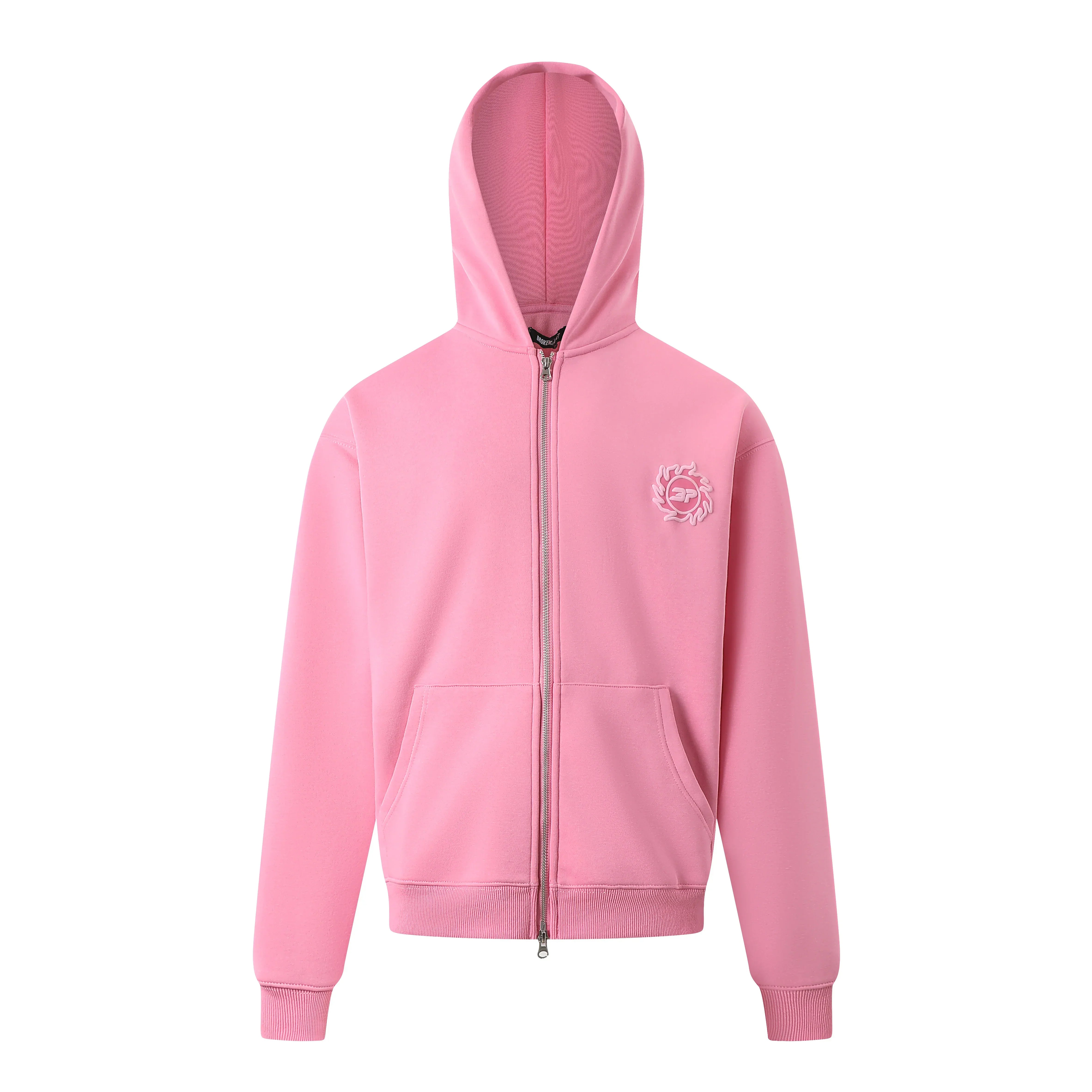 Broken Planet Badge Logo Pink Zip Hoodie