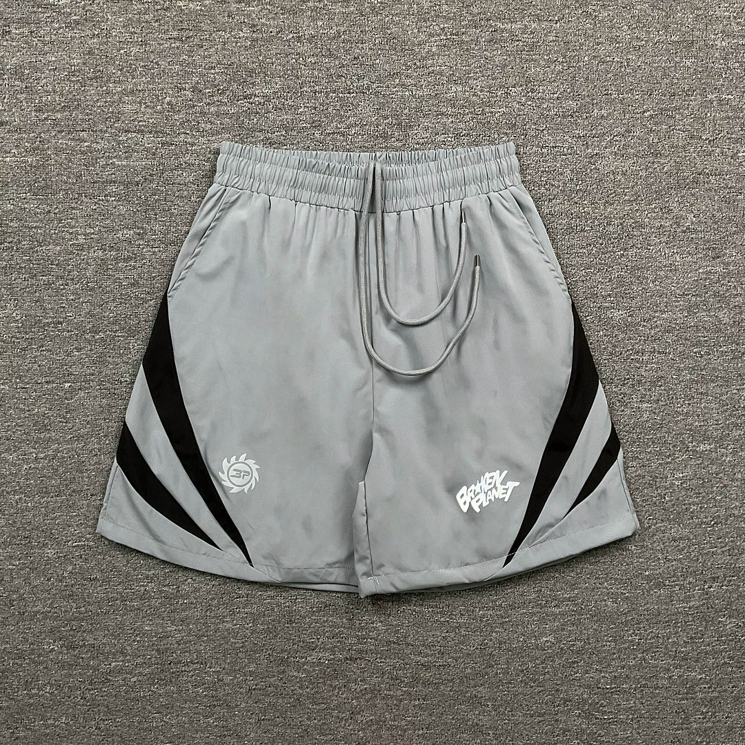 Broken Planet Angular Panel Graffiti Sport Shorts‑4 Colors