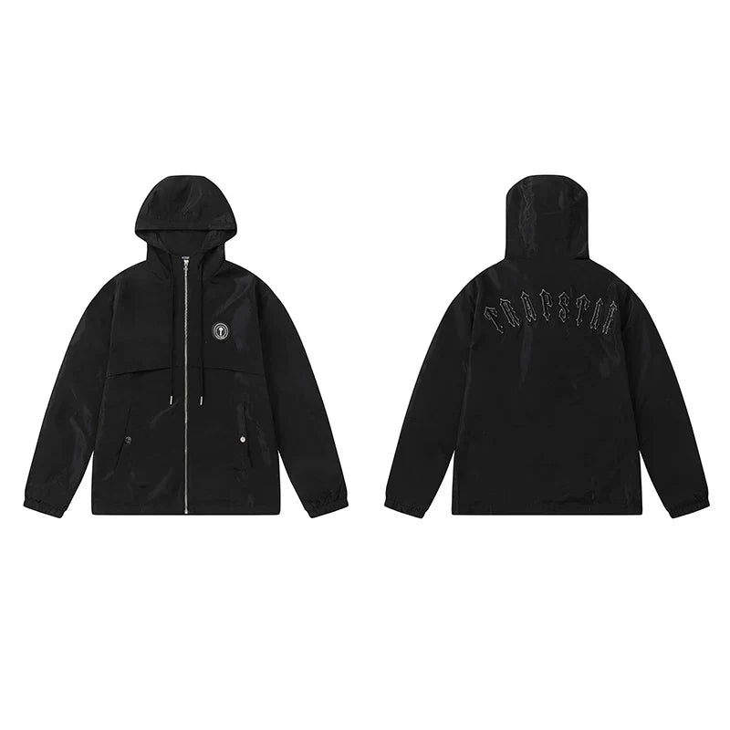 Cross border foreign trade autumn and winter Trapstar letter embroidery eagle zipper windbreaker hooded windbreaker men's and women's jacket jacket (5)