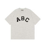 ESSENTIALS Short sleeved T-shirt European and American High Street FOG Double Line Men's and Women's American Trendy Brand Pure Cotton Round Neck Loose Set (27)