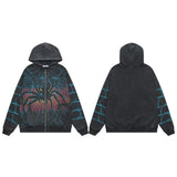 Vale Forever Spider Graphic Zip‑Up Hoodie