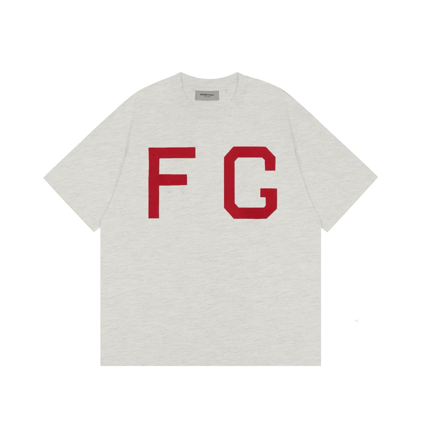 ESSENTIALS Short sleeved T-shirt European and American High Street FOG Double Line Men's and Women's American Trendy Brand Pure Cotton Round Neck Loose Set (23)