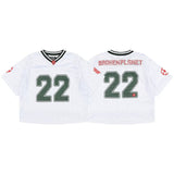 Broken Planet 22 Cropped Mesh Football Jersey, White Retro Oversized Short Football Tee