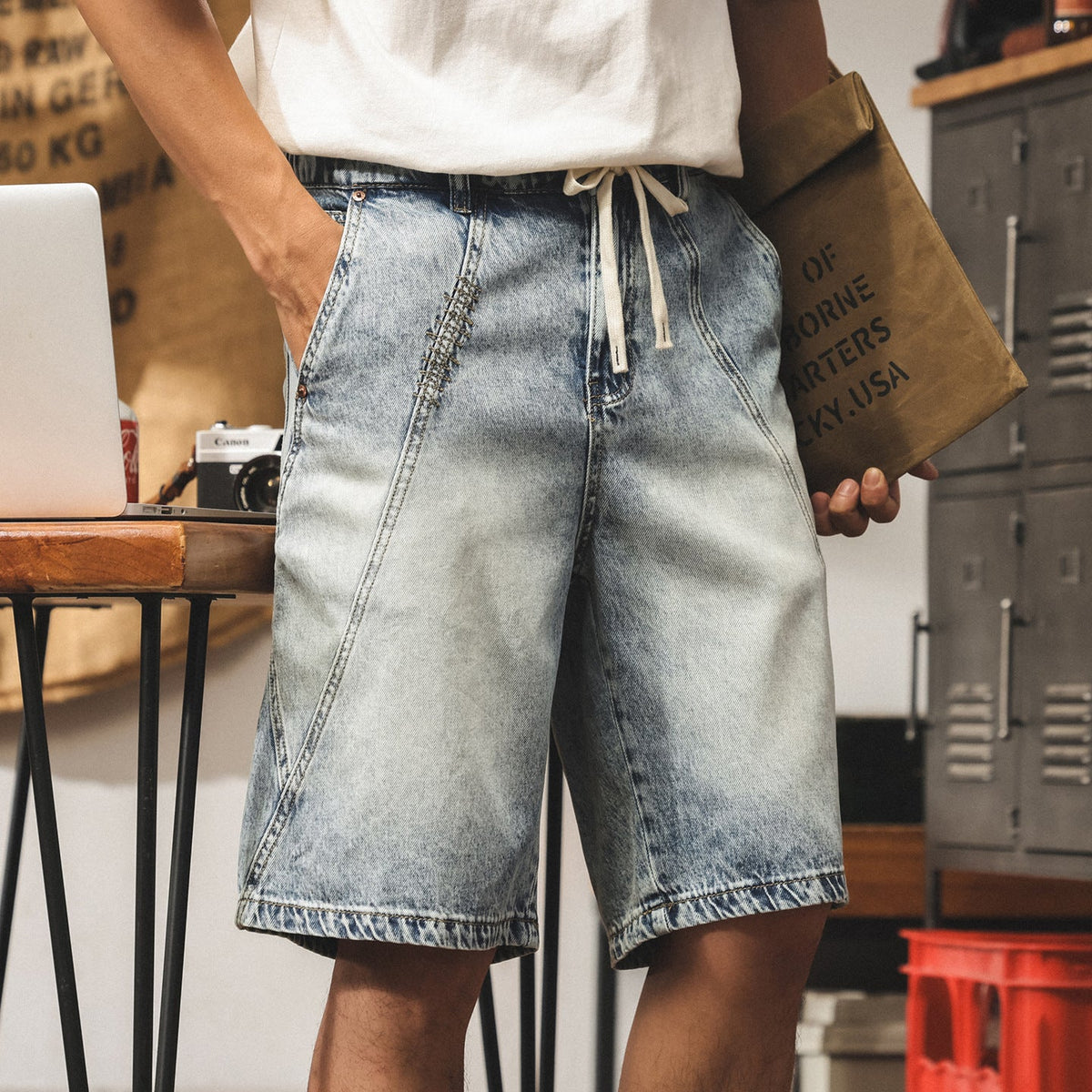 #XY-9940-ST# American denim shorts