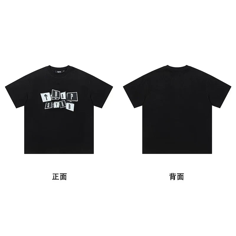 Trapstar short-sleeved T-shirt summer 2025 new letter print men and women casual loose round neck European and American trendy ins (34)