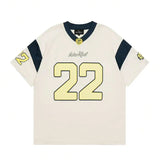 Broken Planet #22 Color Block Mesh Baseball Jersey - White Navy
