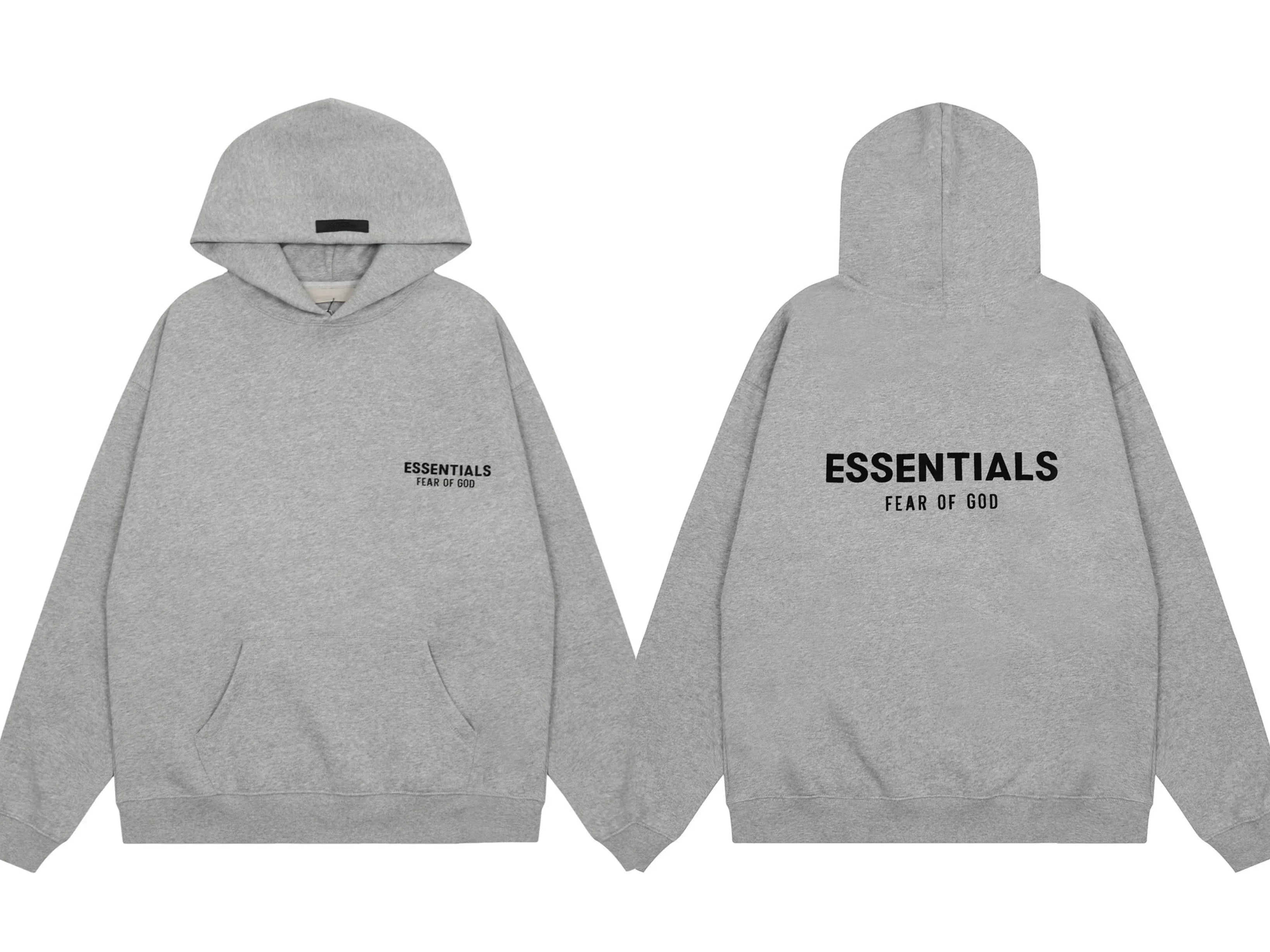 FOG double line heavyweight high street trendy brand hooded sweatshirt with plush loose sweatshirt jacket suitable for men and women, youthful and popular style (22)