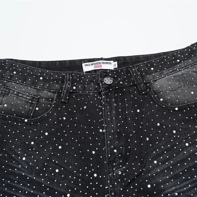 Vale Forever Starry Sky Rhinestone Distressed Jeans
