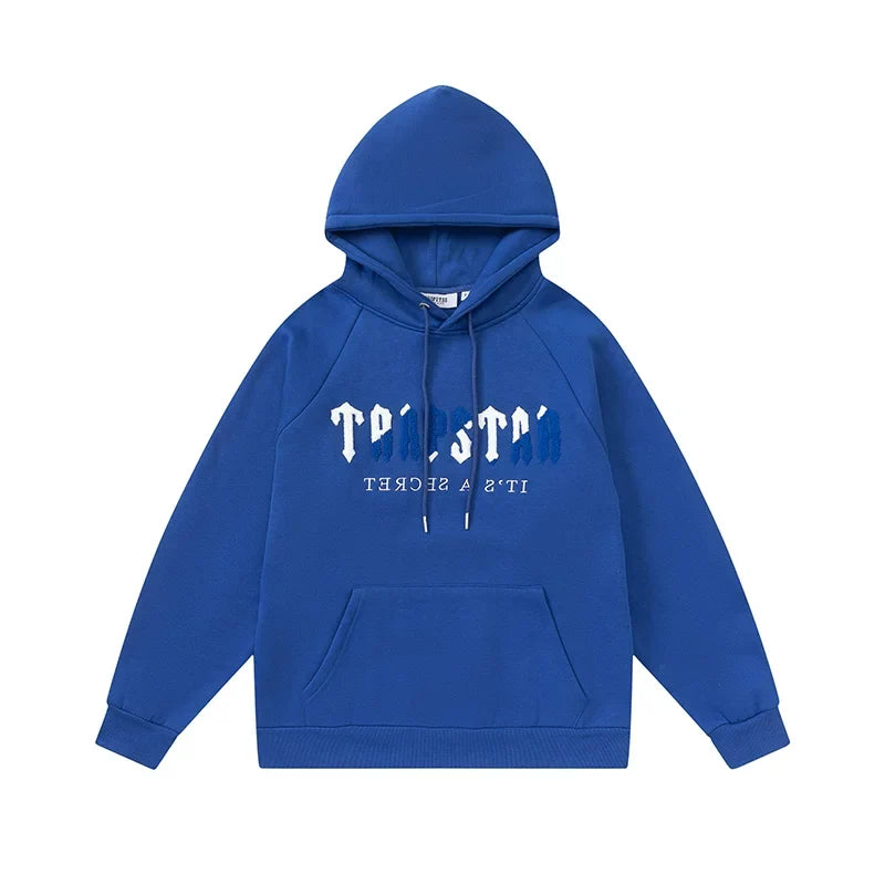 Trapstar niche trendy brand sweatshirt trousers sports leisure suit men and women couple autumn and winter plus velvet letter embroidery (42)