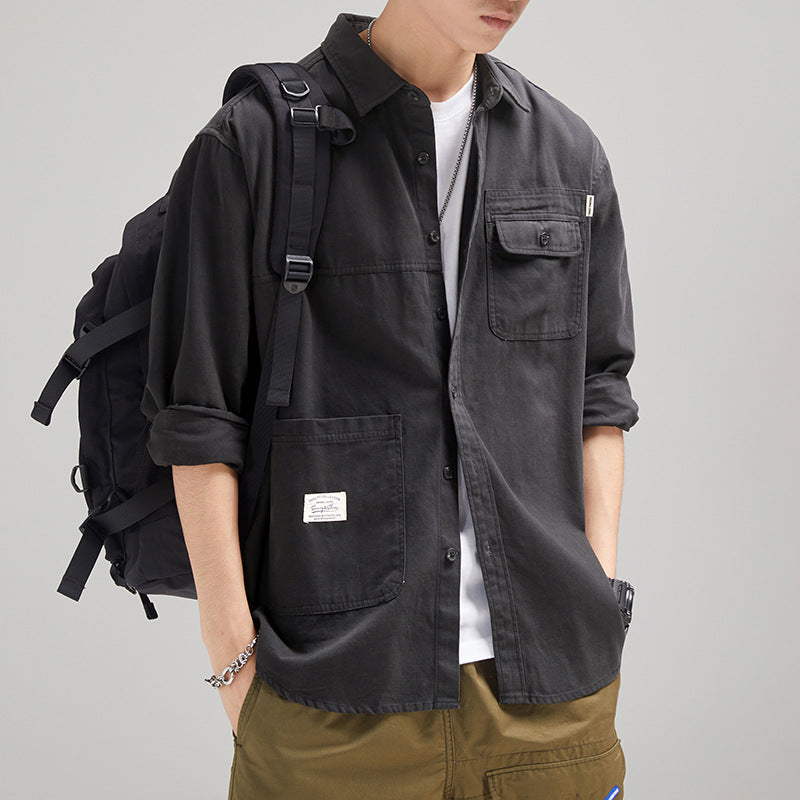#TC-Z732# Japanese retro casual long-sleeved shirt