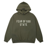 FOG double line heavyweight high street trendy brand hooded sweatshirt with plush loose sweatshirt jacket suitable for men and women, youthful and popular style (34)