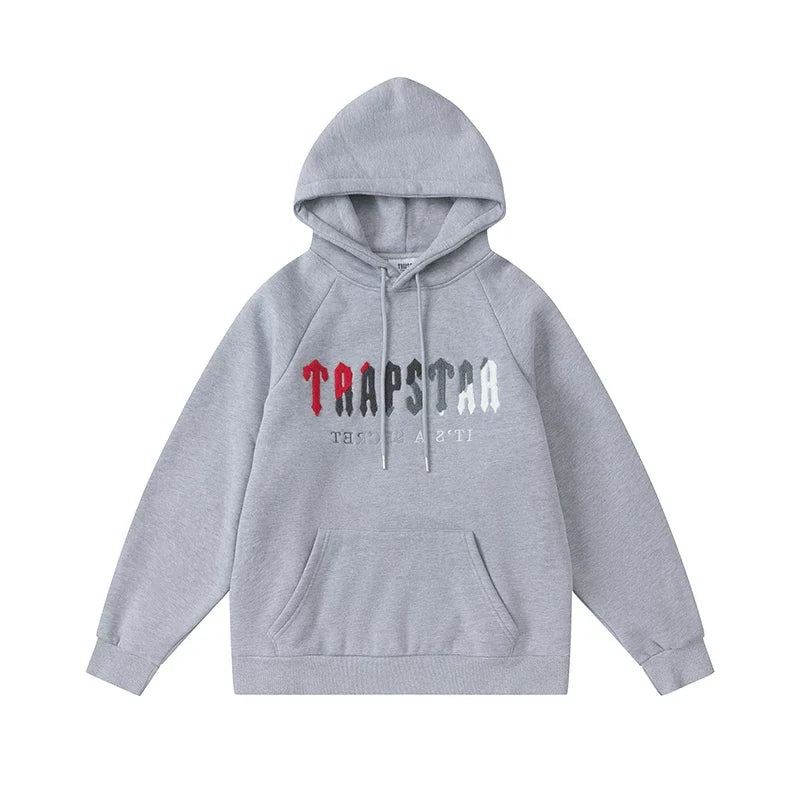 Trapstar niche trendy brand sweatshirt trousers sports leisure suit men and women couple autumn and winter plus velvet letter embroidery (20)