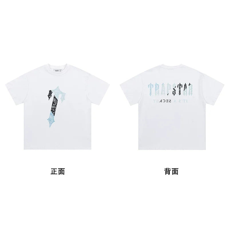 Trapstar short-sleeved T-shirt summer 2025 new letter print men and women casual loose round neck European and American trendy ins (14)