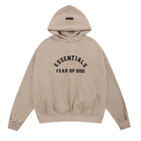 FOG double line heavyweight high street trendy brand hooded sweatshirt with plush loose sweatshirt jacket suitable for men and women, youthful and popular style (25)
