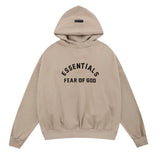FOG double line heavyweight high street trendy brand hooded sweatshirt with plush loose sweatshirt jacket suitable for men and women, youthful and popular style (25)