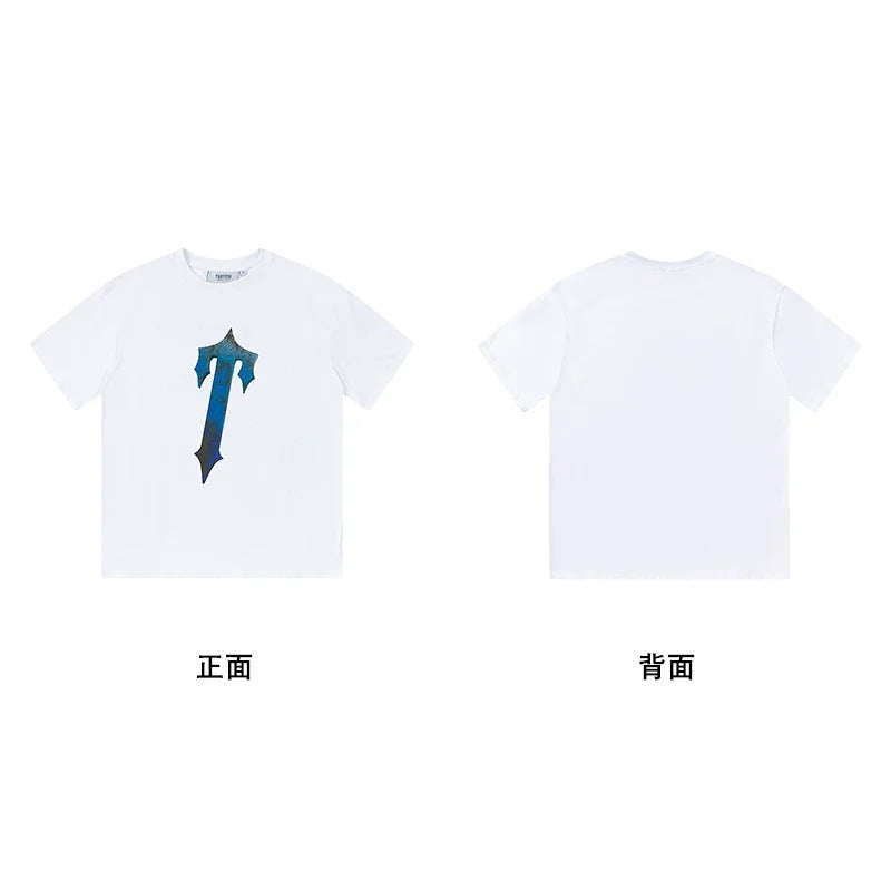 Trapstar short-sleeved T-shirt summer 2025 new letter print men and women casual loose round neck European and American trendy ins (9)