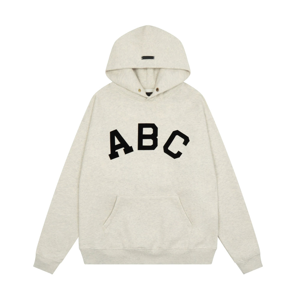 FOG double line heavyweight high street trendy brand hooded sweatshirt with plush loose sweatshirt jacket suitable for men and women, youthful and popular style (4)