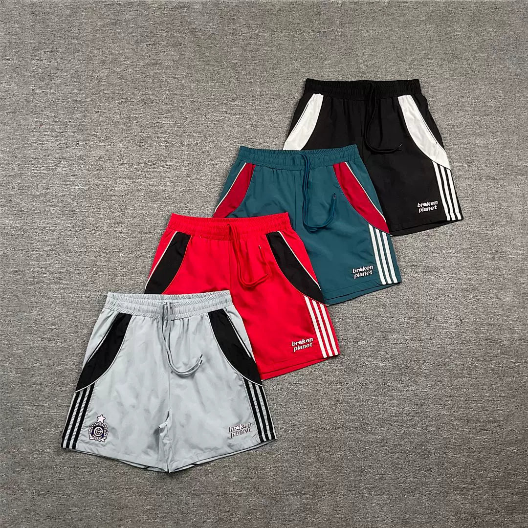 Broken Planet 3‑Stripe Retro Track Shorts (4 Colors)