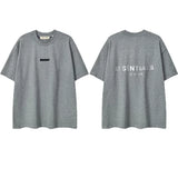 ESSENTIALS Short sleeved T-shirt European and American High Street FOG Double Line Men's and Women's American Trendy Brand Pure Cotton Round Neck Loose Set (56)