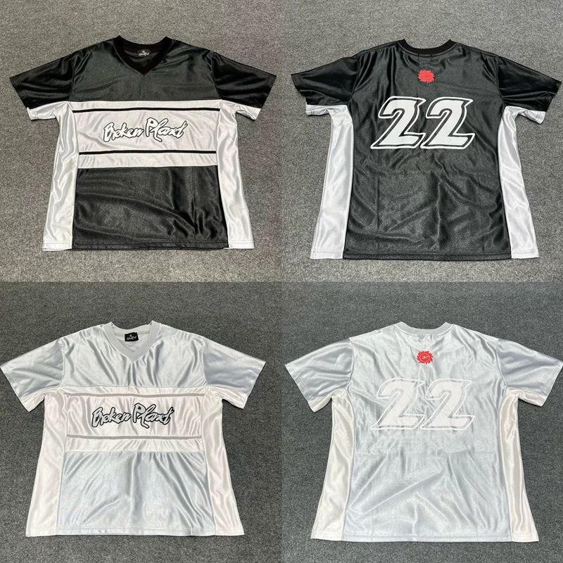 Broken Planet #22 V-Neck Color Block Jersey - 2 Colors Available