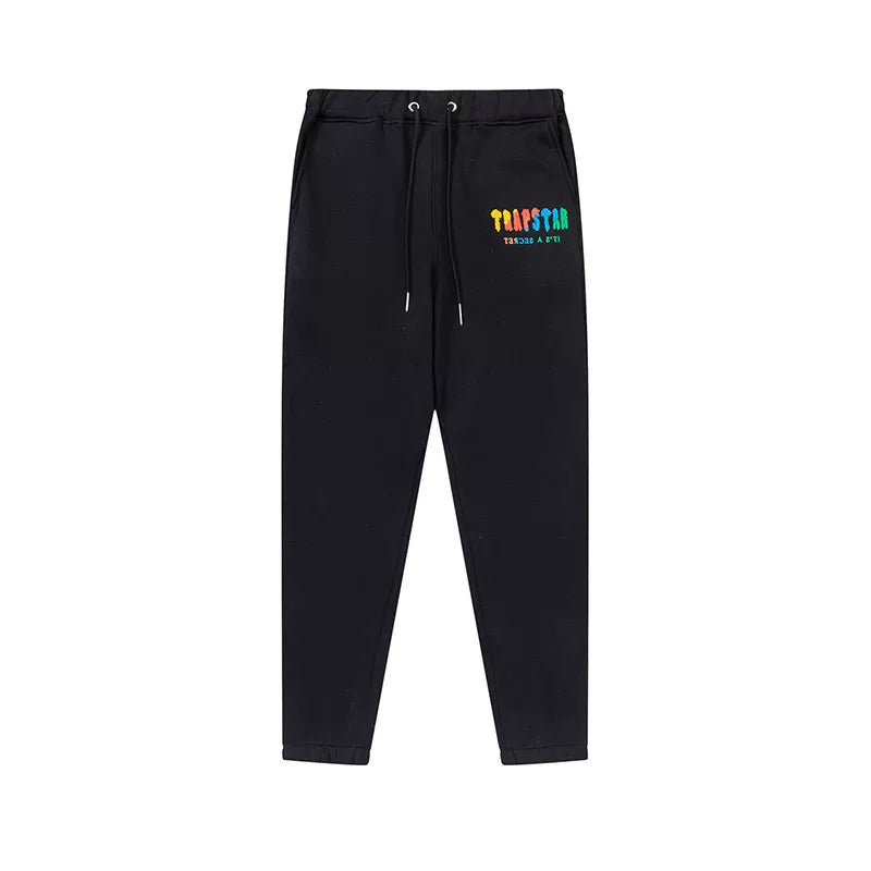 Trapstar autumn and winter casual sports suit hooded sweatshirt pants pullover simple letter drawstring top pants (4)