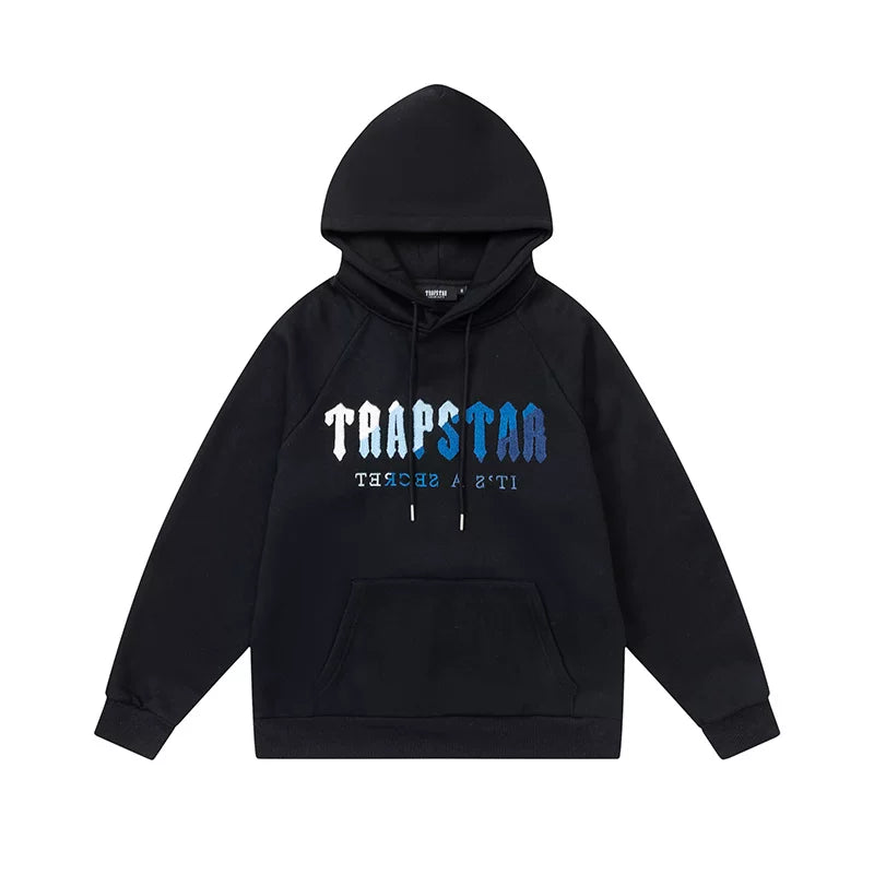 Trapstar niche trendy brand sweatshirt trousers sports leisure suit men and women couple autumn and winter plus velvet letter embroidery (38)