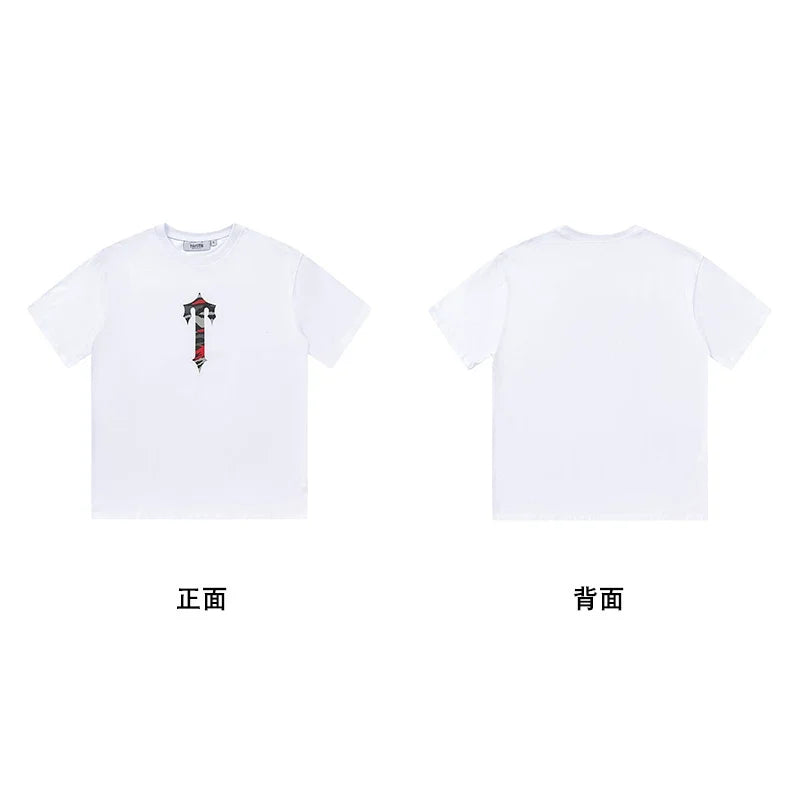Trapstar short-sleeved T-shirt summer 2025 new letter print men and women casual loose round neck European and American trendy ins (5)