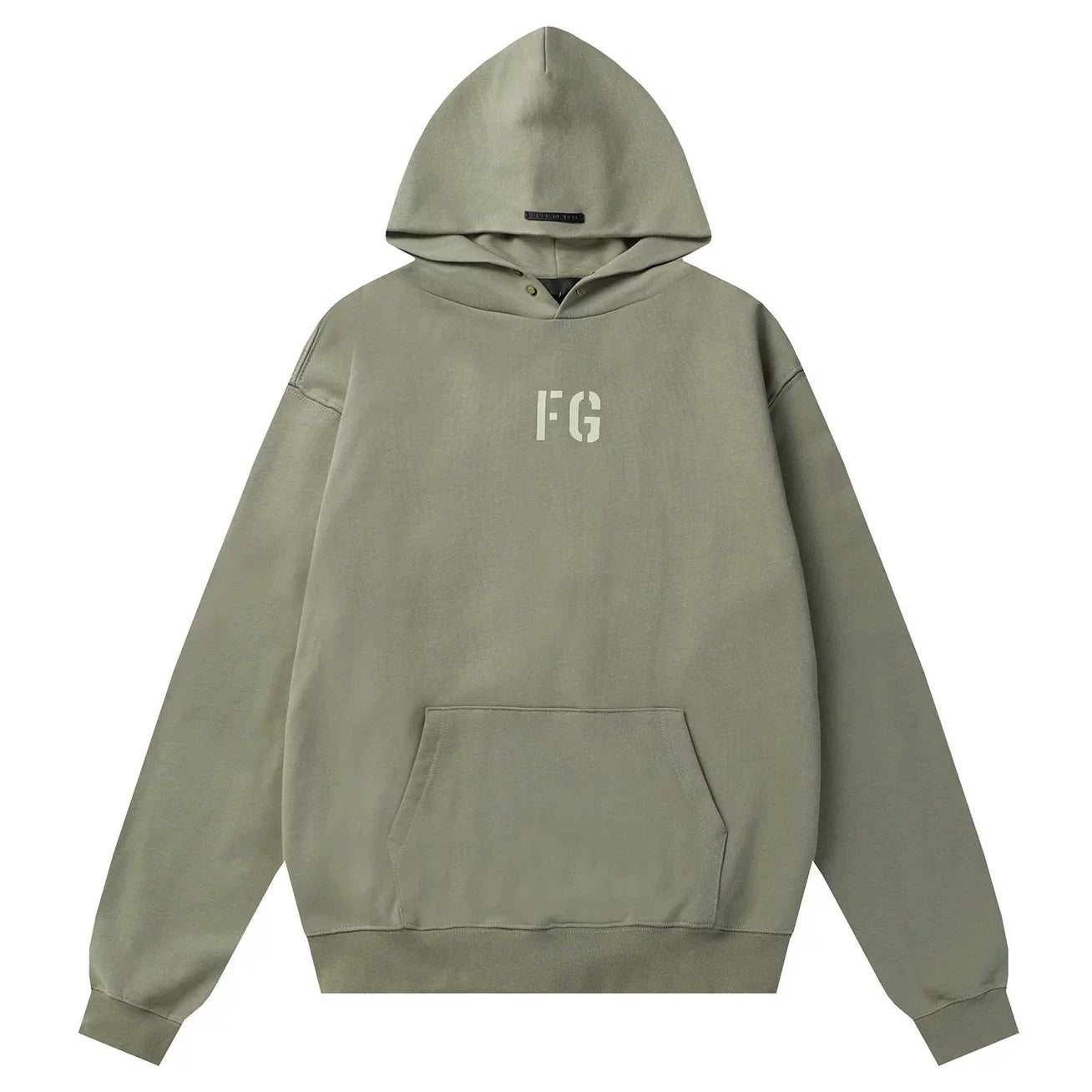 FOG double line heavyweight high street trendy brand hooded sweatshirt with plush loose sweatshirt jacket suitable for men and women, youthful and popular style (45)