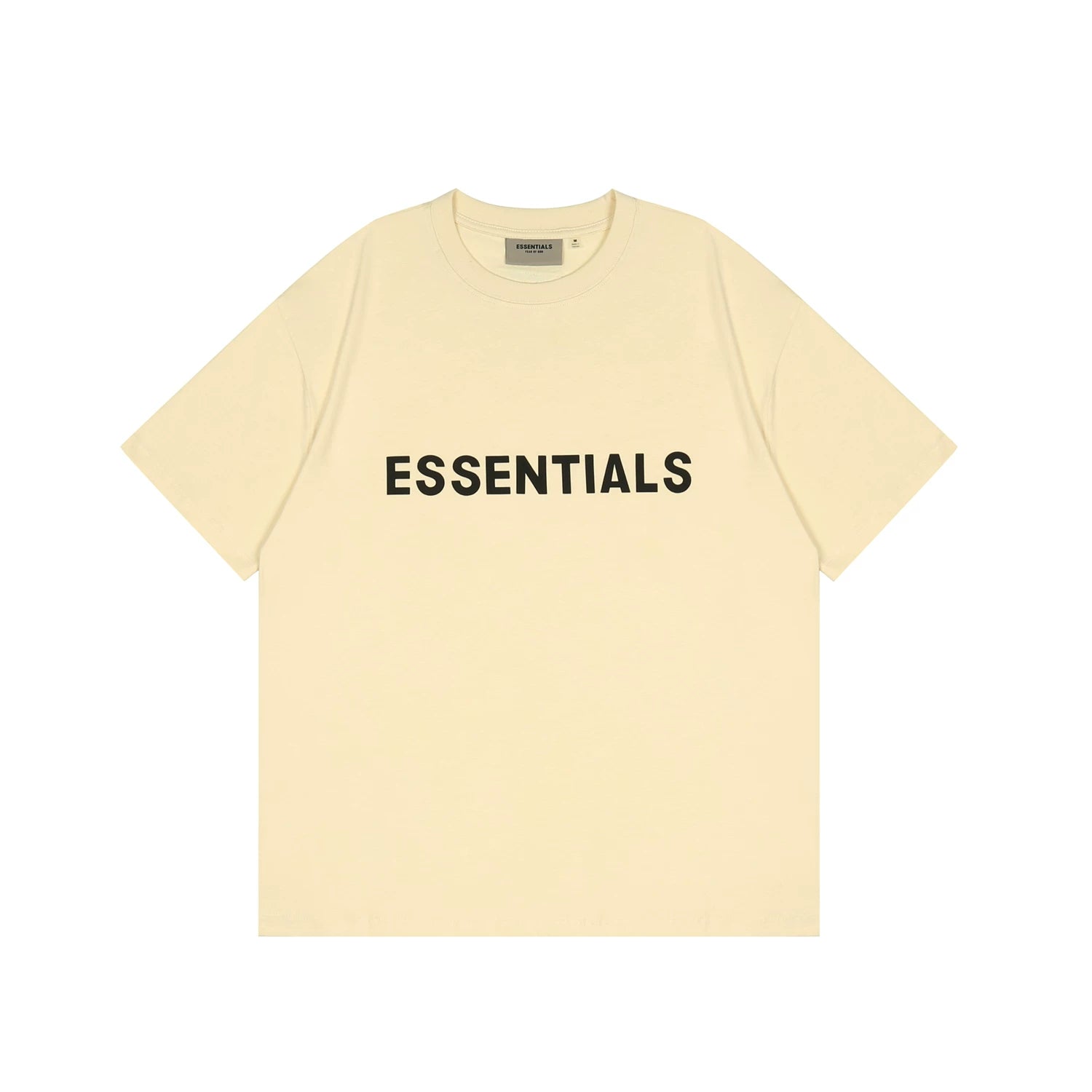 ESSENTIALS Short sleeved T-shirt European and American High Street FOG Double Line Men's and Women's American Trendy Brand Pure Cotton Round Neck Loose Set (4)