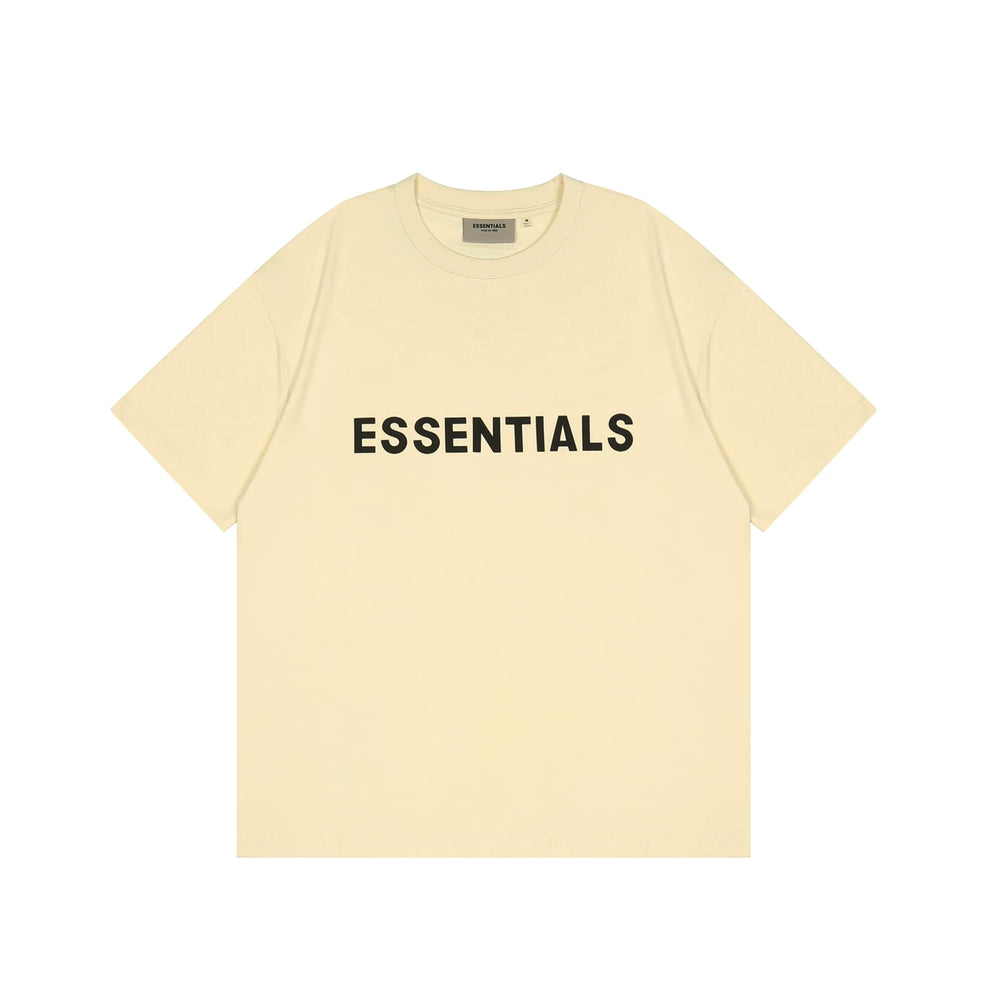 ESSENTIALS Short sleeved T-shirt European and American High Street FOG Double Line Men's and Women's American Trendy Brand Pure Cotton Round Neck Loose Set (4)