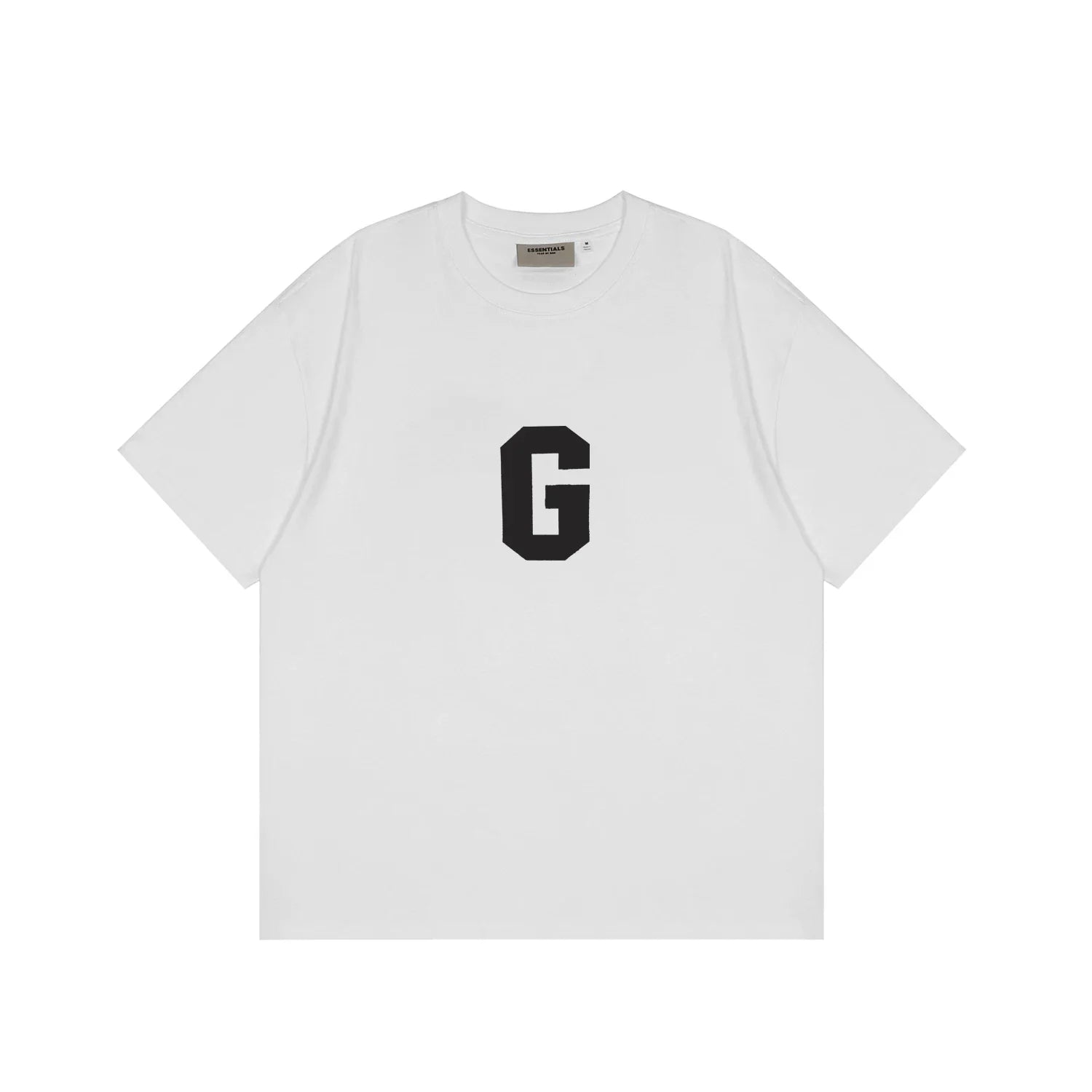 ESSENTIALS Short sleeved T-shirt European and American High Street FOG Double Line Men's and Women's American Trendy Brand Pure Cotton Round Neck Loose Set (63)